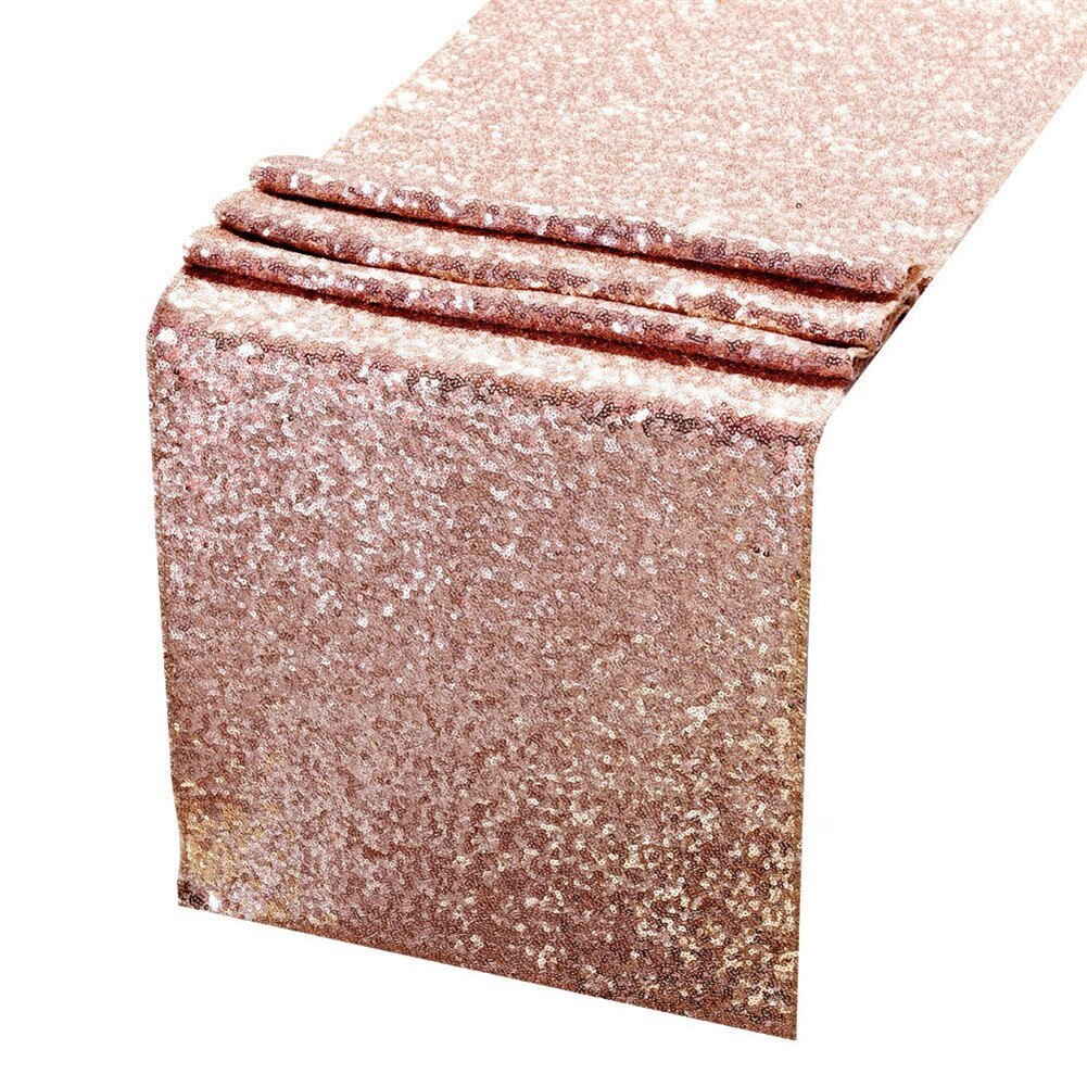 Glitter Pailletten Tafelkleed Stofdicht Rechthoekige Tafelkleed voor Thuis Bruiloft Decor LBShipping: Rose gold