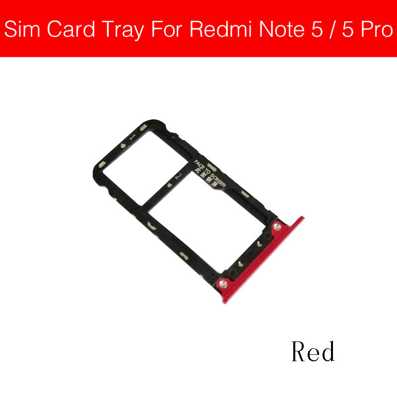 Sim Card Tray Adapter For Xiaomi Redmi Hongmi Red Rice Note 5 5A 5 Pro Sim Card Holder Slot Repair Replacement Parts: Red RM Note 5 5 Pro