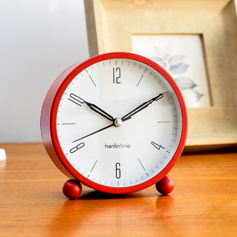 Alarm Clock Silent Luminous Clock Bedside Modern Minimalist Metal Bedroom Small Clock Tabletop Decor horloge