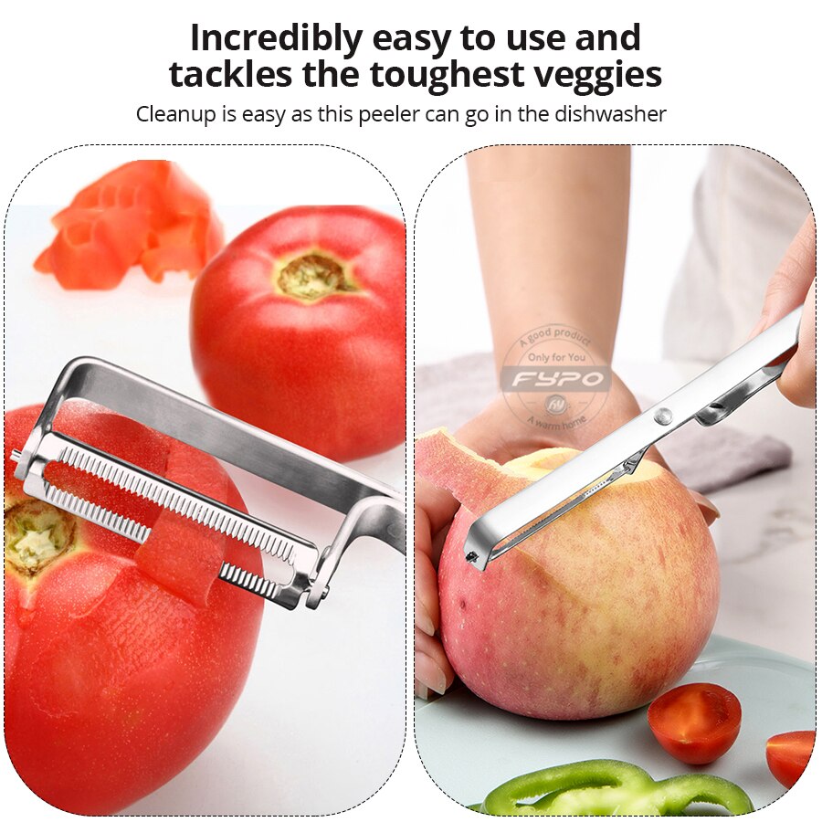 Fypo Stainless Steel Peeling Knife Multi-Function Vegetable Fruits Peeler Kitchen Gadget Knife Peeling Tool Kitchen Acssessory