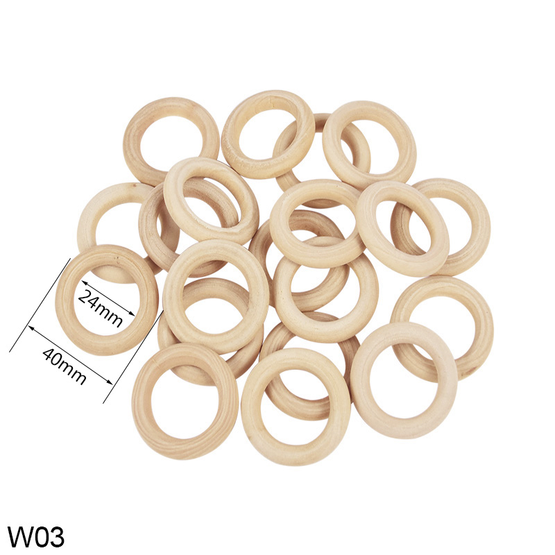 Anillos de madera sin terminar, varios tamaños, anillos circulares de madera Natural de Color sólido para joyería artesanal de macramé, aros de madera decorativos: CHERRY