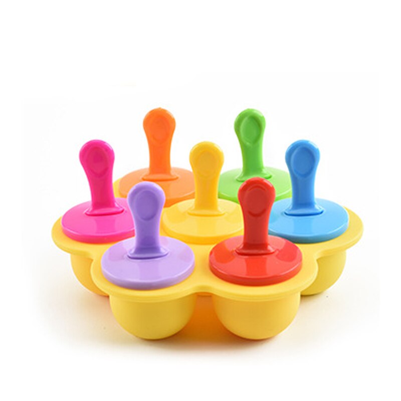 Silikonowe lód wyskakuje forma mini lody piłka foremka robić lodów na patyku formy robić lodów owoce potrząsnąć lód forma na krem dziecko DIY suplement diety narzędzie: żółty