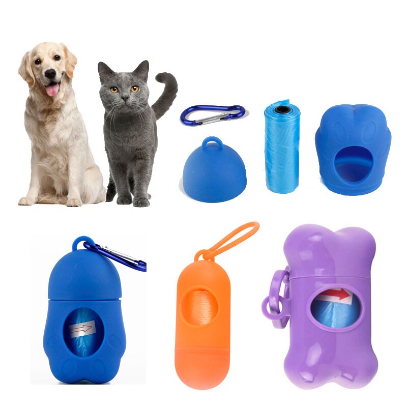 1Pc Dog Poop Dispenser with 15 pcs Poop Bags Pet Cleaning Products Dog Waste Bags Pet Poop Holder