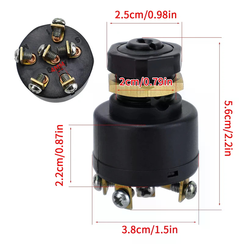 12-V-3-Wege-Zündstarterschalter mit 2 Schlüsseln für Mariner und Mercury-Außenbordmotoren mit einem elektrischen Choke zum Choke