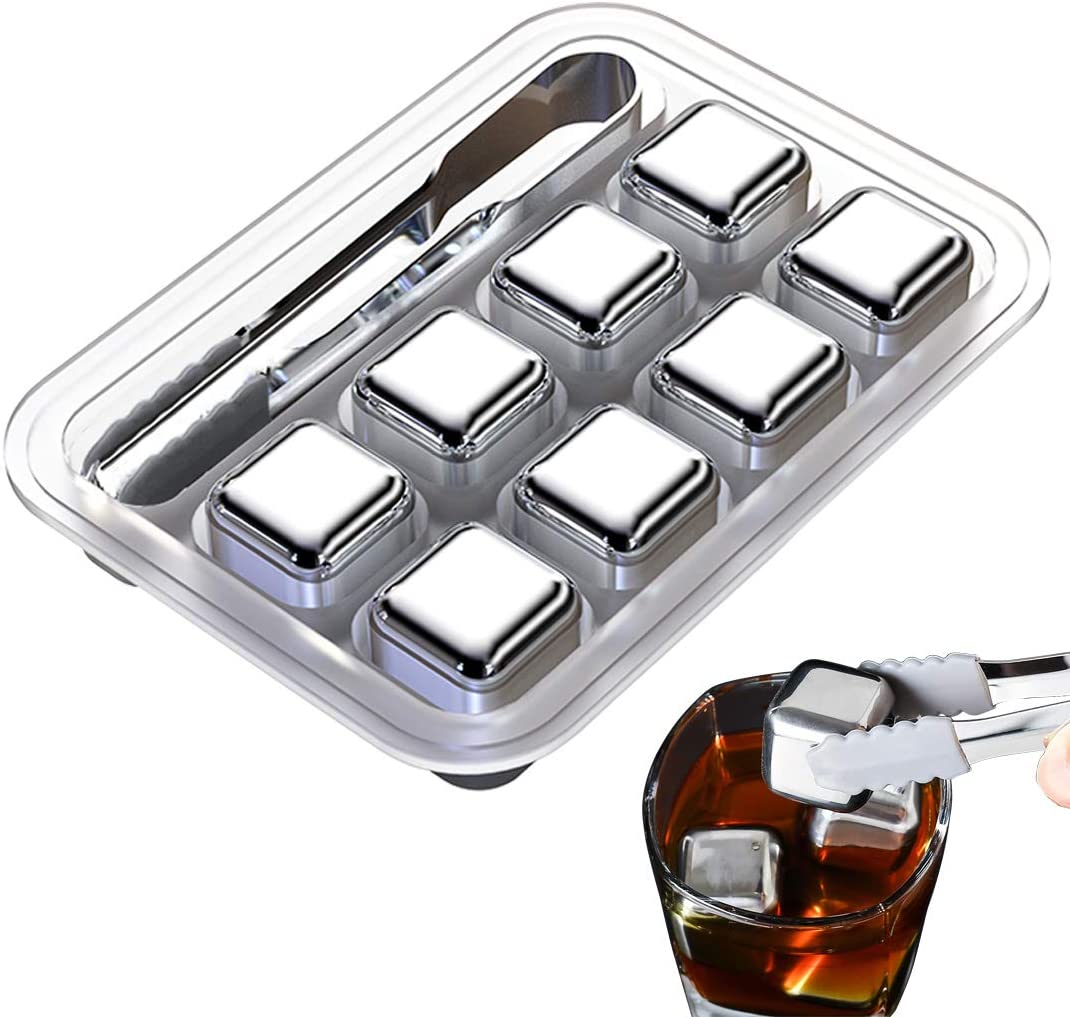 Stainless Steel Ice Cubes Reusable Whiskey Wine Freezing Cubes Chiller Drink Multifunction Eco-Friendly Party Bar Cooler Tools