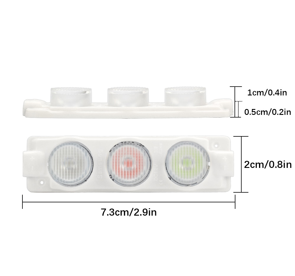 10 STKS LED Module 3 LEDs 3030 RGB/Wit IP65 Waterdichte injectie lens LED modules licht DC12V Rood + blauw + Groen