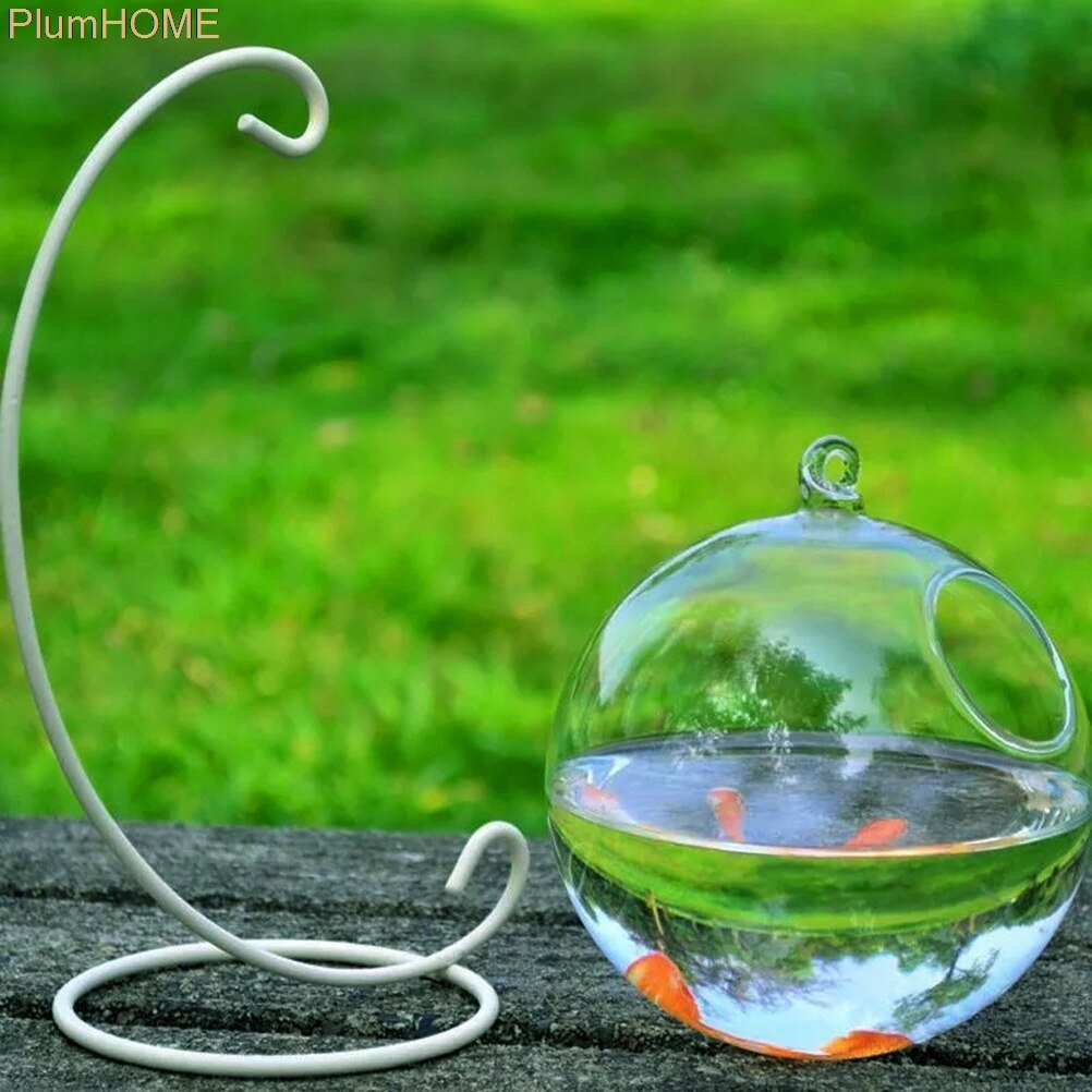 Aquarium en verre suspendu de forme ronde 12cm, bocal à poissons, Vase à fleurs, boule transparente, fait à la main✖12cm
