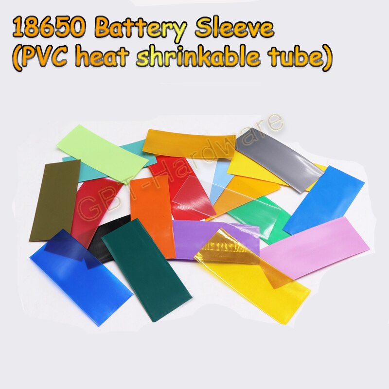 50PCS 18650 Lithium Battery Sleeve PVC Heat Shrinkable Tube Flattened Width 29mm Cutting Tube Length 72mm Temperature 105°C