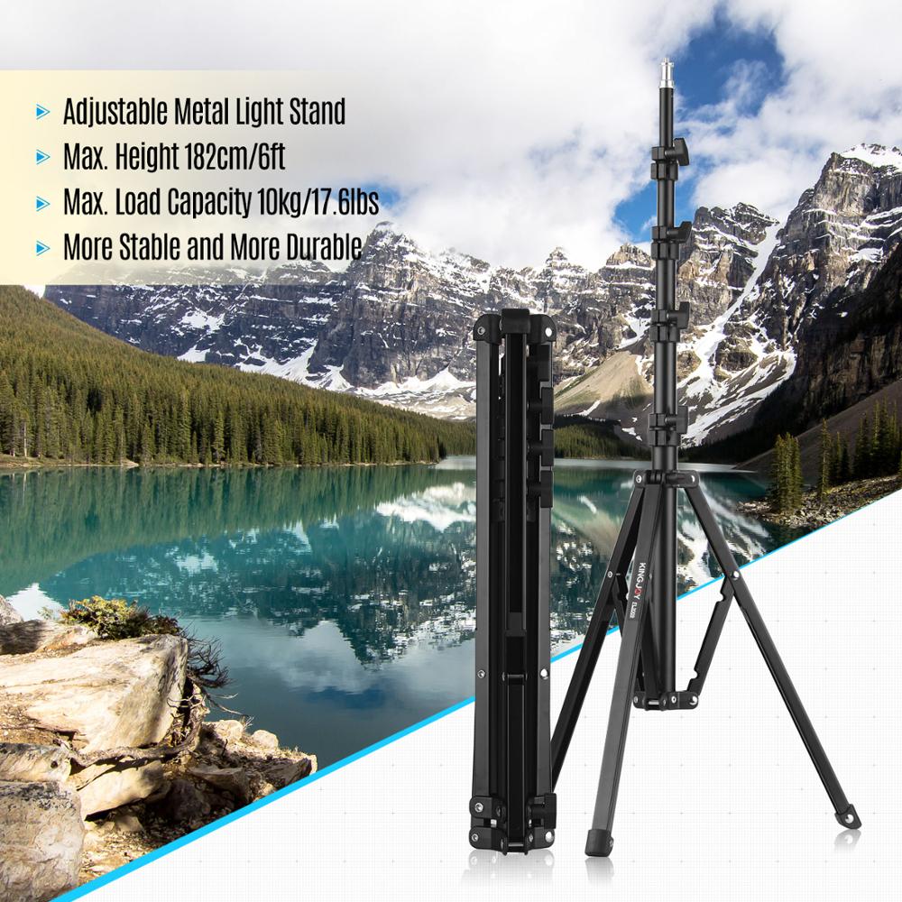 KINGJOY FL2009 Adjustable Metal Tripod Light Stand for Photography Studio Reflector Softbox LED Video Light Umbrella Stand