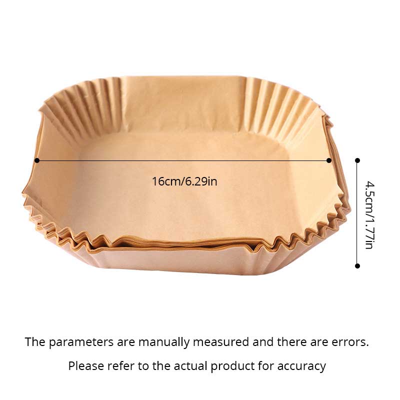 50 unidades, freidora de aire desechable, papel para pergamino, pulpa de madera, vaporizador de queso, accesorios para hornear, papel para freidora de aire
