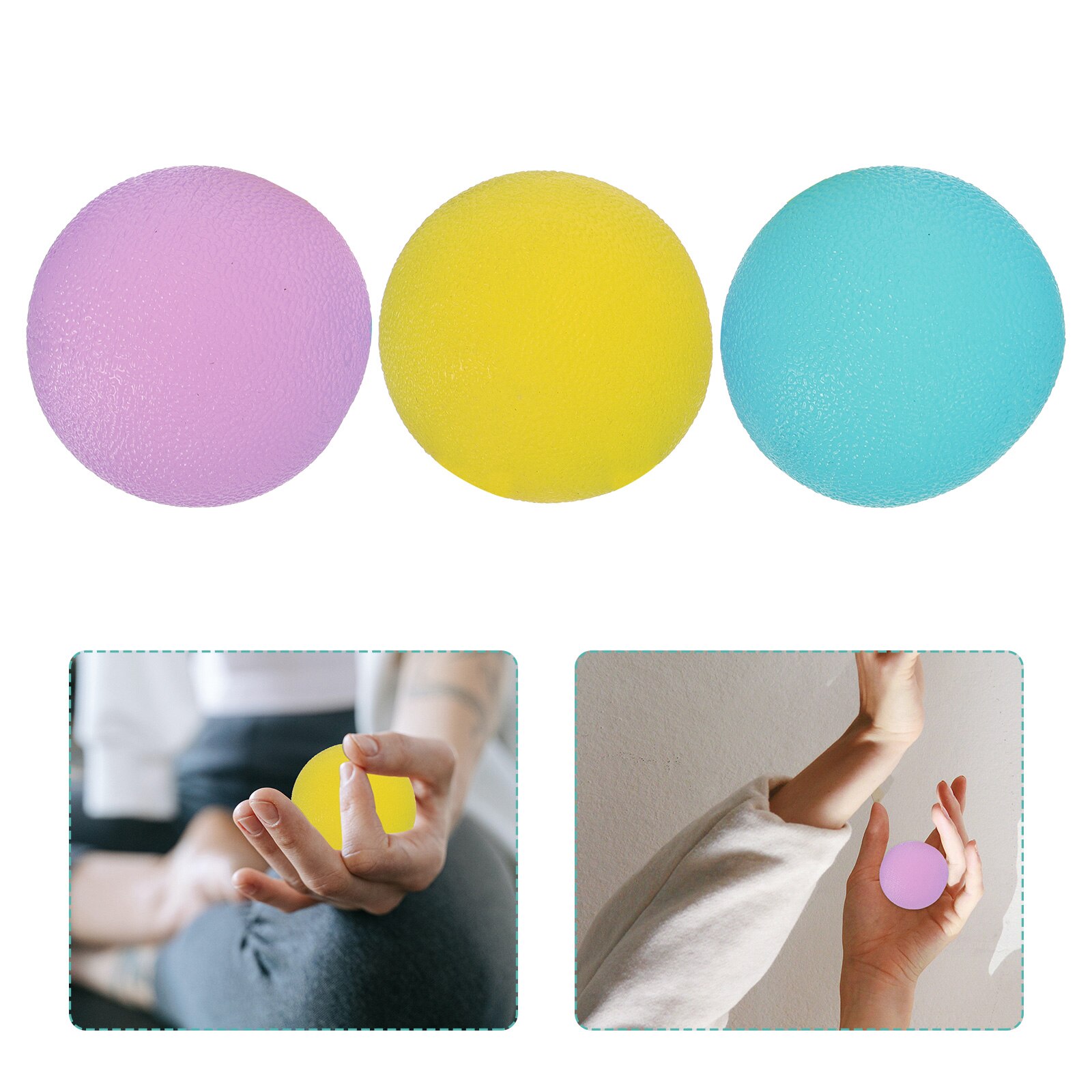 3Pcs Knijp Oefening Ballen Vinger Hand Grip Ballen Therapie Stress Ballen Oefeningen Squeeze Ballen Grip Versterken Ballen Decomprimeren