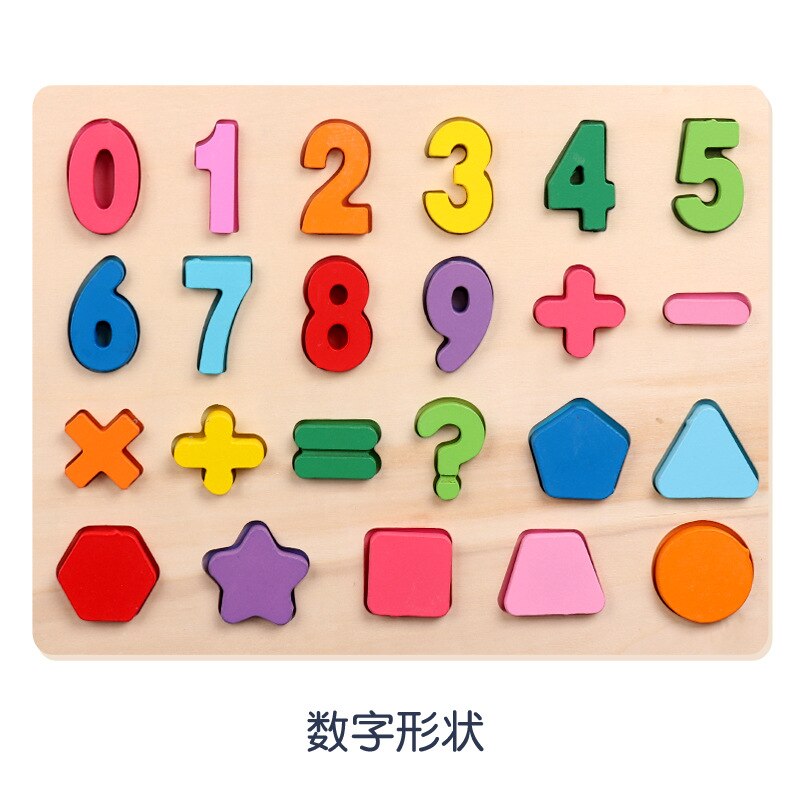 Dzieci antystresowa zabawka Makaron numer z drewna list rozpoznawanie kształtu deska Simpl Montessori edukacyjne zabawki Fidget dla dzieci: Digital shape