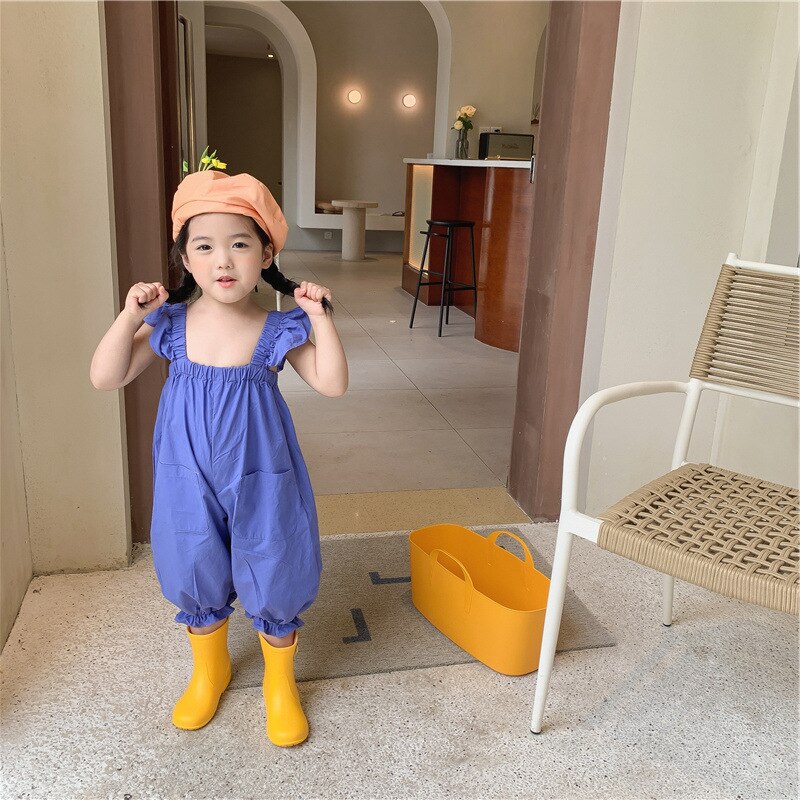 Sommar flickoveraller barn koreansk jumpsuit flickoverall