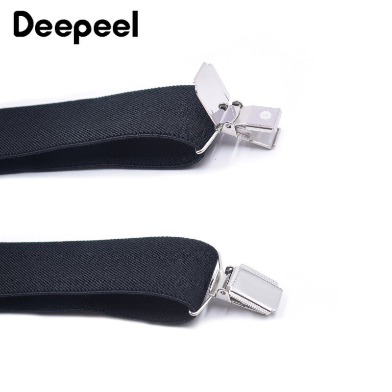 Deepeel 1pc 3.5X125cm Men Suspenders Adult 4 Clips Strap Multicolor Clip Buckles Elastic Male Jockstrap Business Accessories