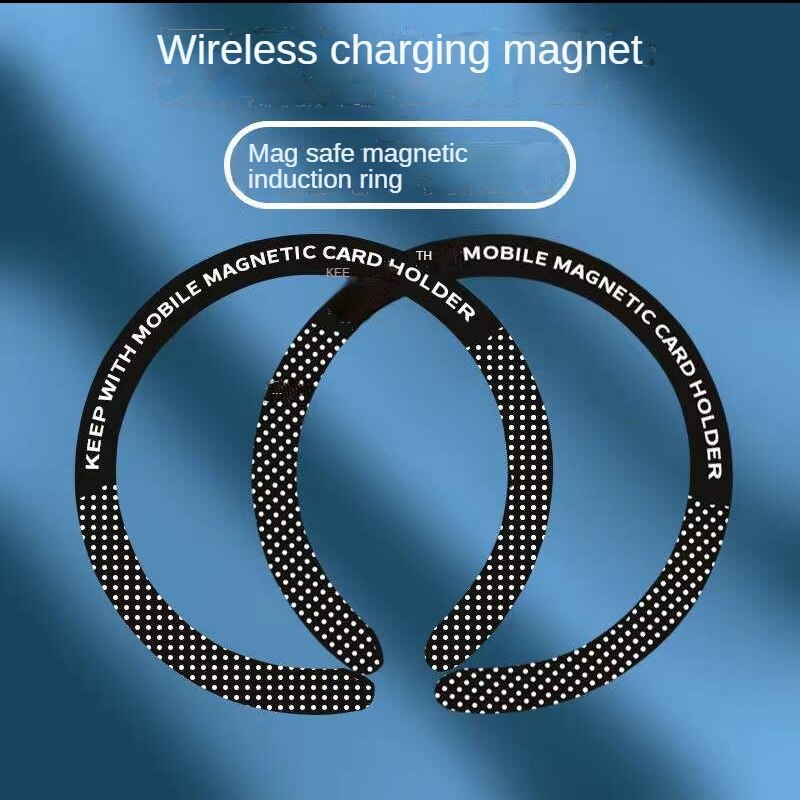 Hoja magnética de carga inalámbrica, Parche de anillo magnético para teléfono móvil, pegatina magnética circular para coche, hoja magnética