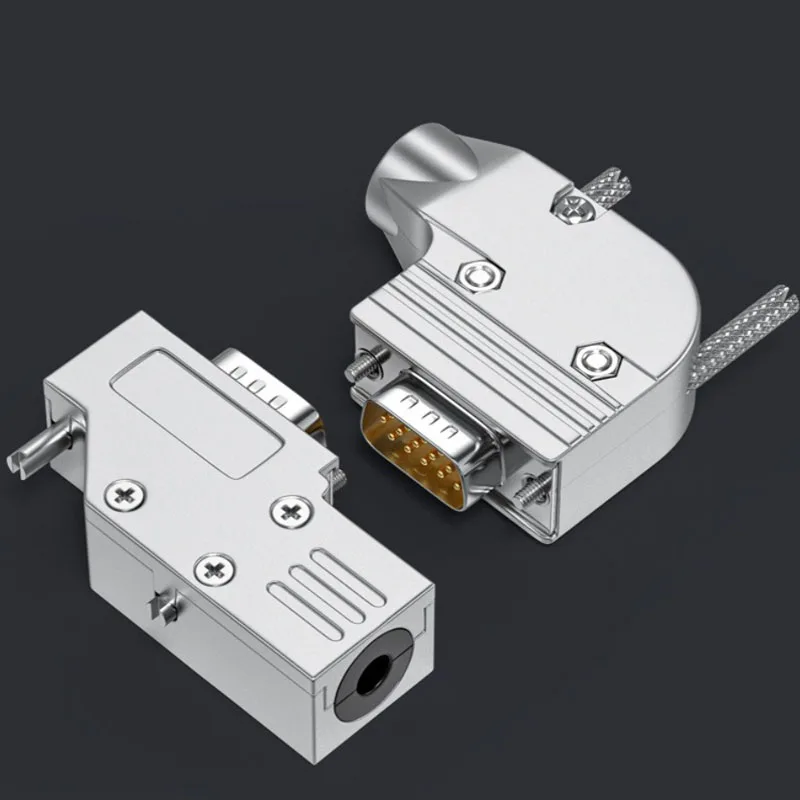 VGA Soldering Connector 3 Rows 15Pin Head Joint 90 Degree Shell Display Plugs Industrial Grade HDB15 Male Female Connectors