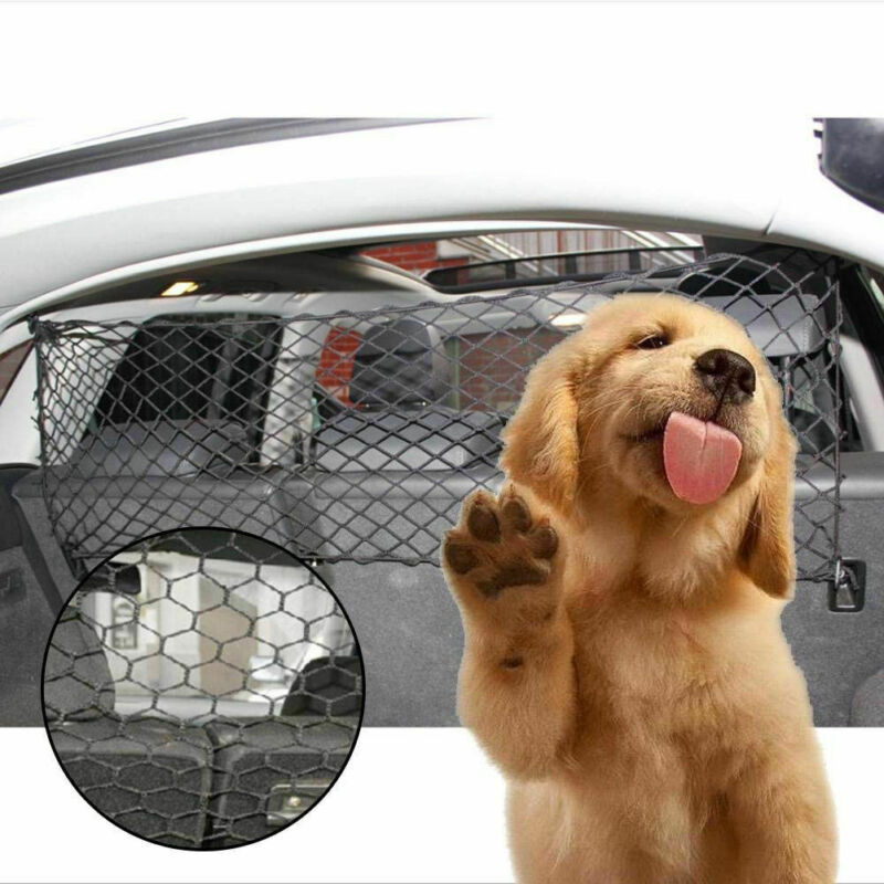 Universal Pet Safety Mesh Net Car Suv Van Trunk Seat Mesh Dog Barrier Travel Dogs Black Protecter