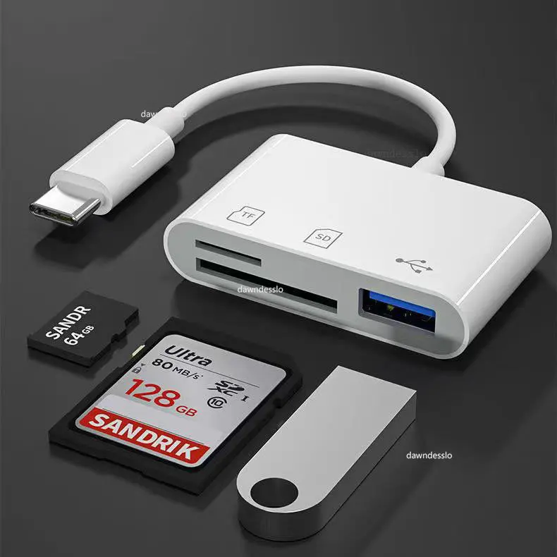 Microadaptador tipo C, lector de tarjetas de memoria TF CF SD, escritor, USB-C Flash compacto para Pro, Huawei, Macbook, adaptador USB tipo c