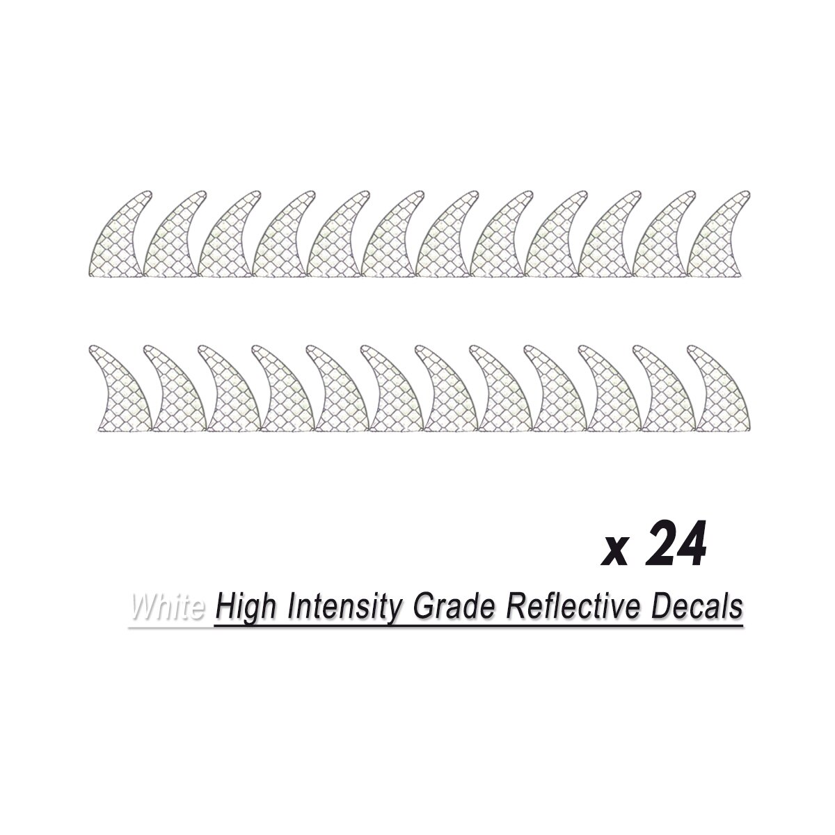 27Pcs/Strip Reflective Decals Sticker for Rubber Helmet Mohawk Warhawk Spikes Motorcycle Decals 2.1x3.4 cm: WHITE