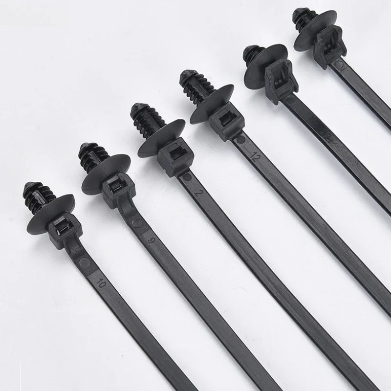 Samochodowe nylonowe opaski kablowe Stałe klipsy mocujące Pasek Samoblokujące nylonowe opaski kablowe Mocowanie węża samochodowego Zamek błyskawiczny Stałe Mocne Praktyczne