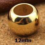 100pcs Dia 4 6 8 10 12mm CCB Round Big Hole Bead Gold Spacer Beads Leather Cords Bracelet Necklace For DIY Jewelry Making: gold 12mm