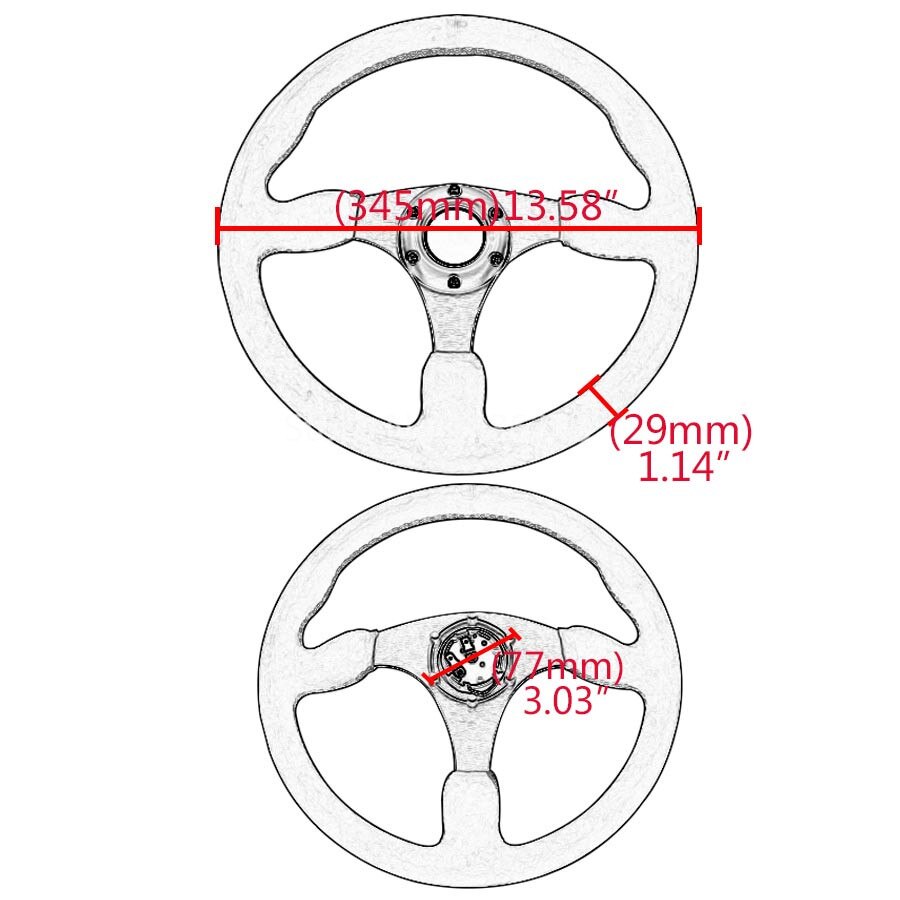 Steering wheel 14inch 350mm Drifting Steering Wheel / Suede Leather Racing Drift Steering Wheels