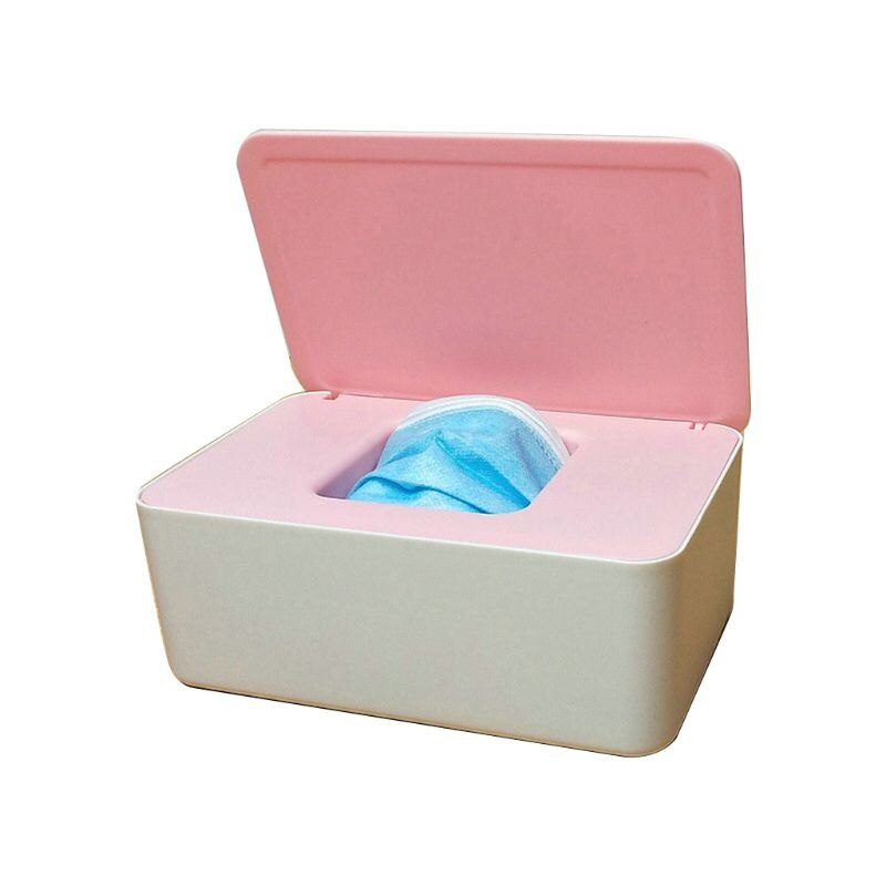 Baby Wet Wipes Dispenser Tissue Storage Box Mouth Masks Case Holder with Lid R2JF: 1