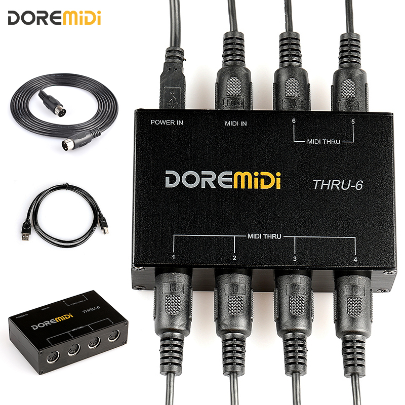 Doremidi Midi Thru 6 Thru Box Controller Midi Kabel Male Naar Male 5 Pin Din Plug
