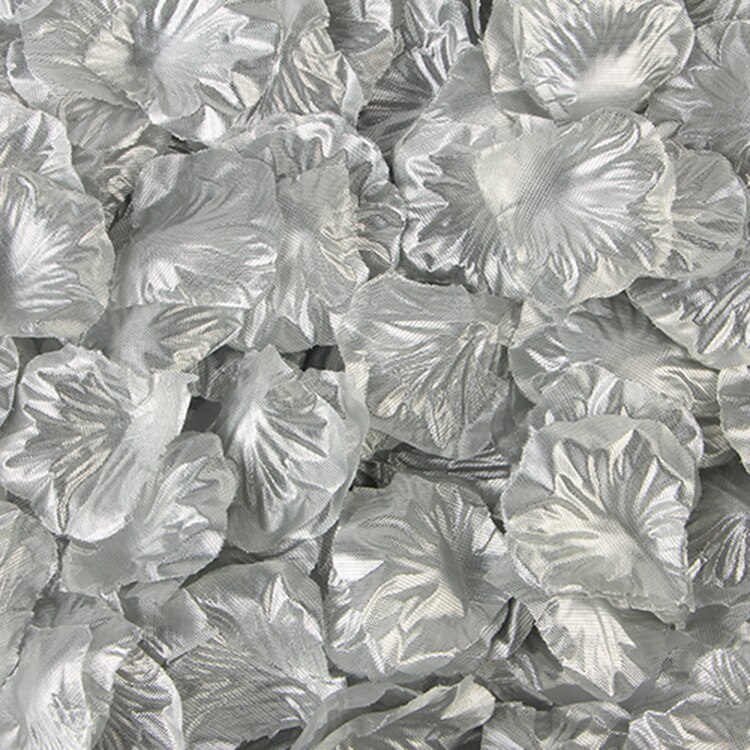 500 unids/lote 5*5CM pétalos de rosa de seda para la decoración romántica para boda Rosa Artificial flor 20 colores, accesorios de la boda: Silver