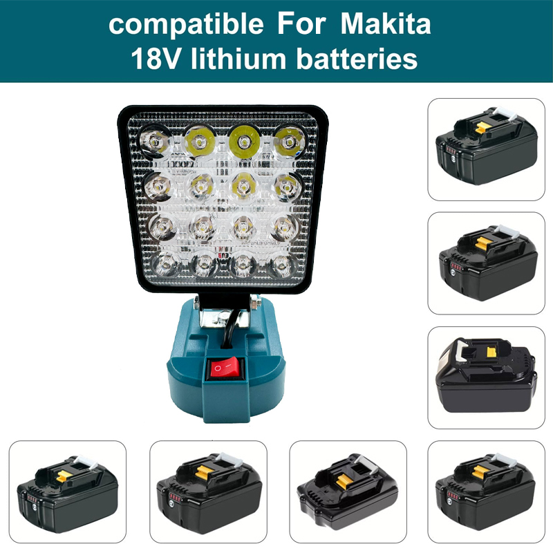 LED-Akku-Taschenlampe für Makita, 18 V Akku, LED-Arbeitslicht, kabelloses Licht, Flutlicht, Akku-LED-Lampe für Camping, Wandern