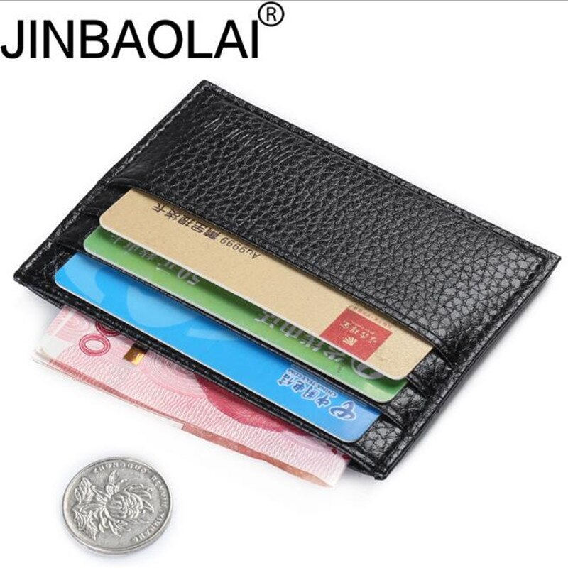 Men Slim Soft Business Credit Card Holder PU Leather Vintage Wallet Retro Texture Mini ID Holders Black Bank Case Purse