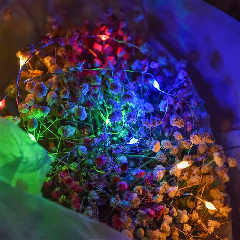 Guirnaldas de luces USB, guirnalda de luces USB, alambre de cobre, guirnalda de luces decorativas para decoración interior de Navidad y boda: changeable / 350 W