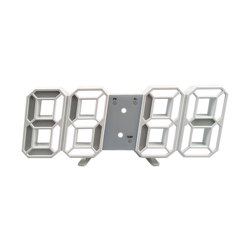 3d Led Digital Clock Glowing Night Mode Brightness Electronic Hanging Clock 24/12 Adjustable Table Hour Wall Clock Display T6c6: A