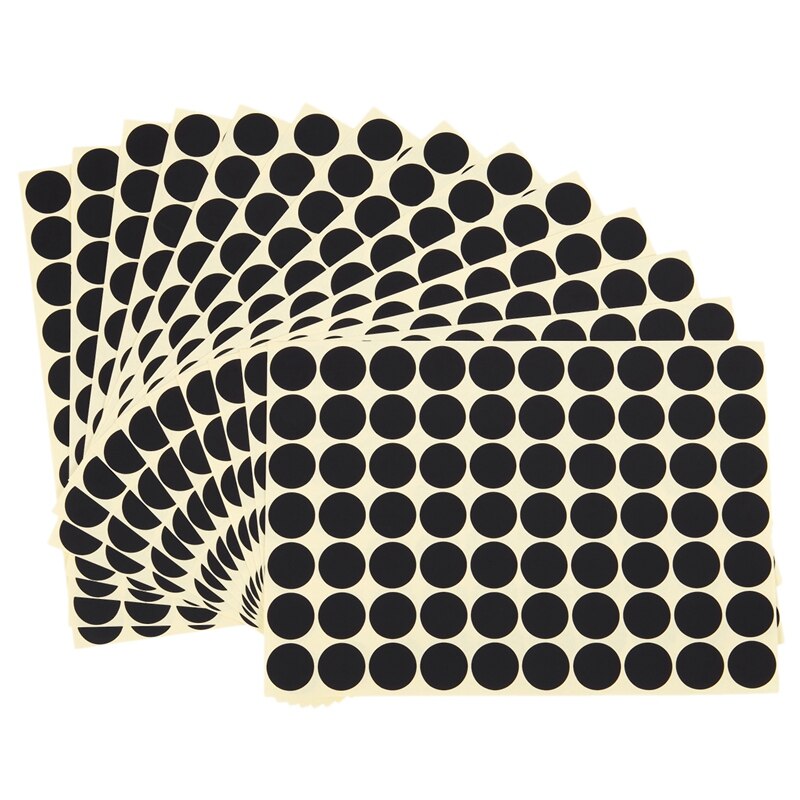 19mm Circles Round Code Stickers Self Adhesive Sticky Labels: black