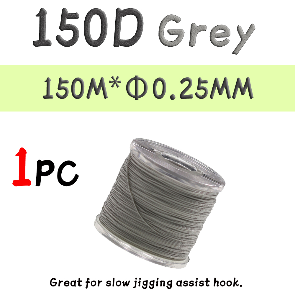 WIFREO 150D słonowodne wędkowanie spowolnienie Assist Jigging haki wiążące nici ręcznie dzianinowe nici Fishing Lure wiązanie muchowe Gear Tackle: 150D Grey