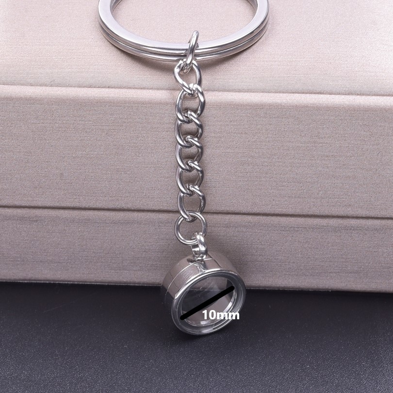 5 teile/los 10-40mm Edelstahl Männer Glas Bild Reliquien Medaillon Anhänger Schlüssel bund DIY Frauen Erinnerung Medaillon Schlüssel Ring Schmuck: Blau