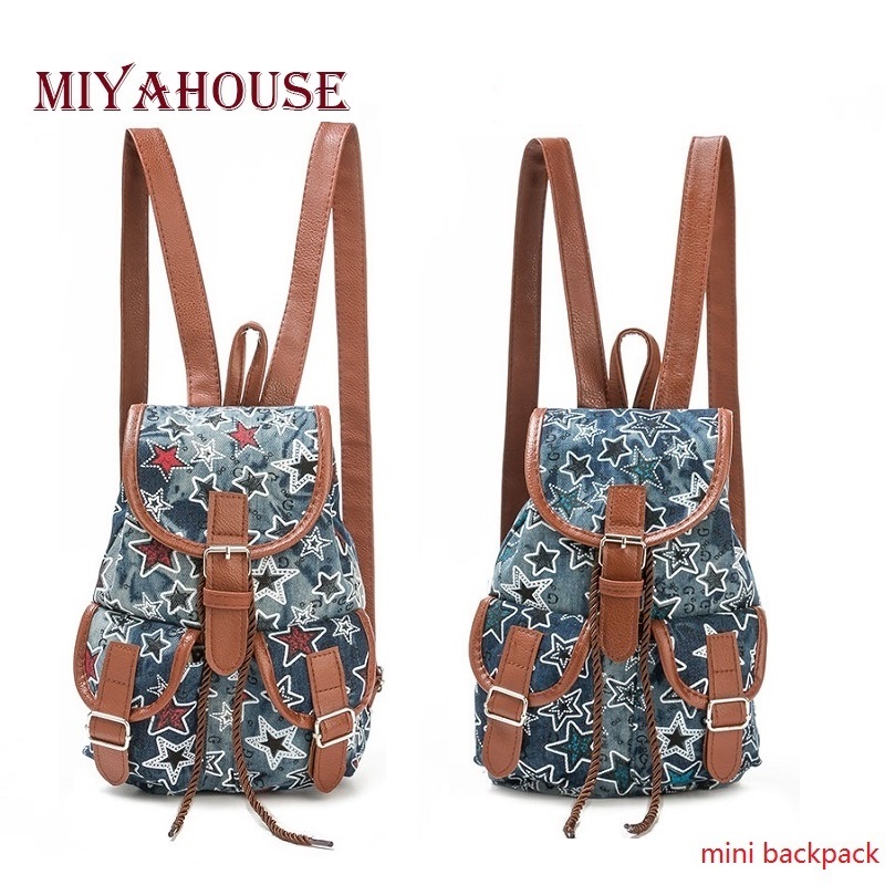 Miyahouse Böhmen Stil Schule Mini Rucksack Für Teenager Mädchen Leinwand Kleine Rucksack Frauen Reisen Freizeit Buch Rucksack