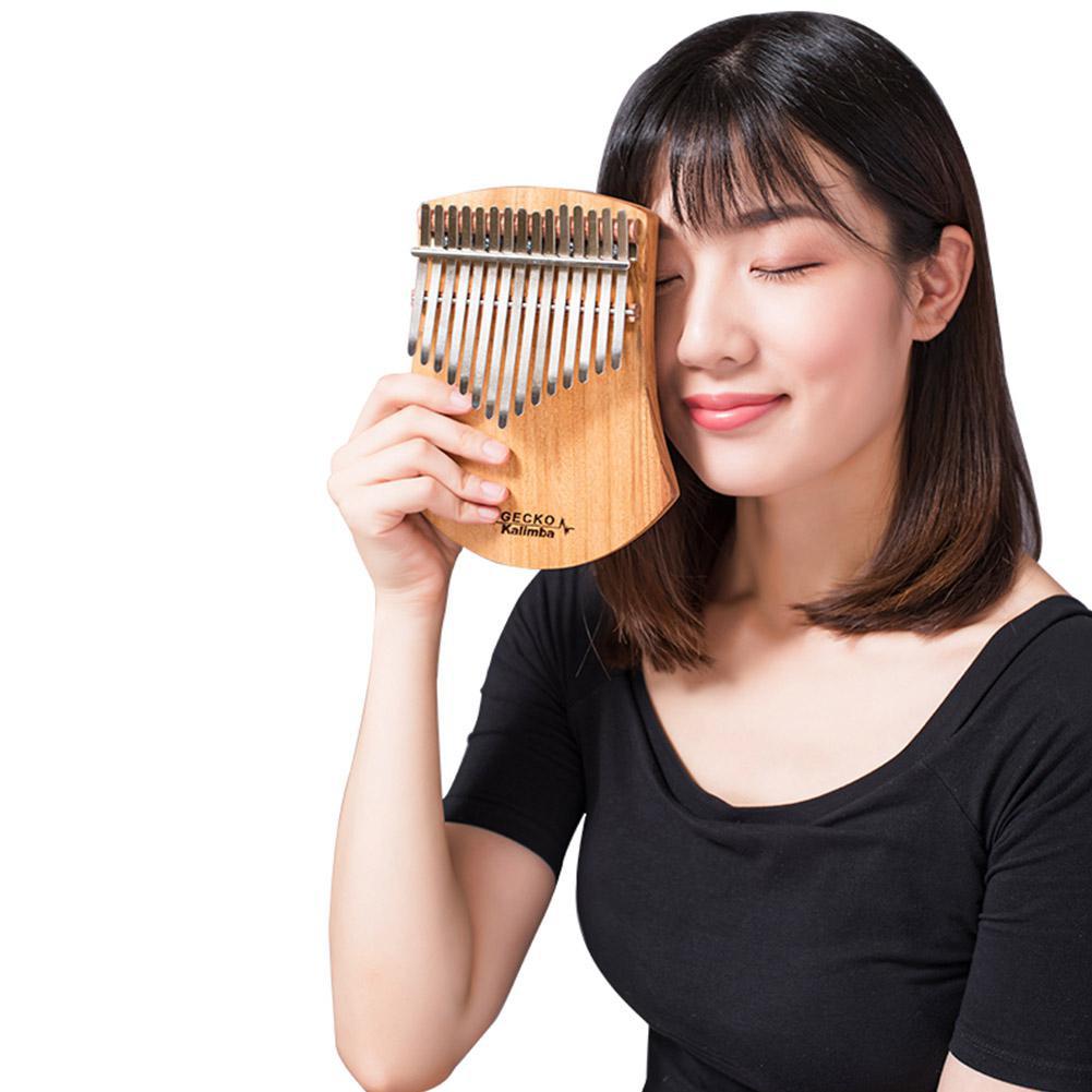 Gecko 17 Toetsen Kalimba Afrikaanse Kamfer Hout Duim Piano Vinger Mbira Sanza Kalimba Toetsenbord Muziekinstrument Met Tuning Hamer
