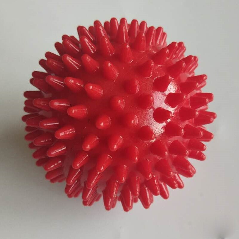 7.5cm 6 farve fitness pvc håndmassage bold pvc såler pindsvin sensorisk træning greb bolden bærbar fysioterapi bold: Rød