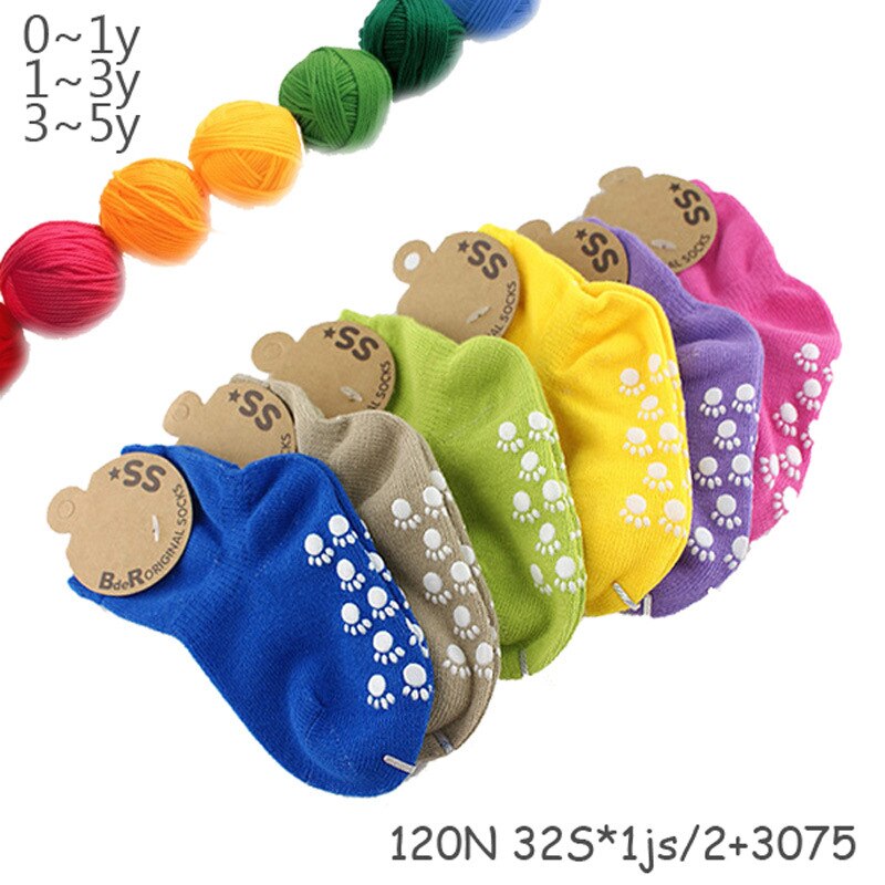 Calcetines de algodón de color caramelo con cabeza cosida a mano de de primavera, dispensación de calcetines de algodón antideslizantes para niños, niños y niñas