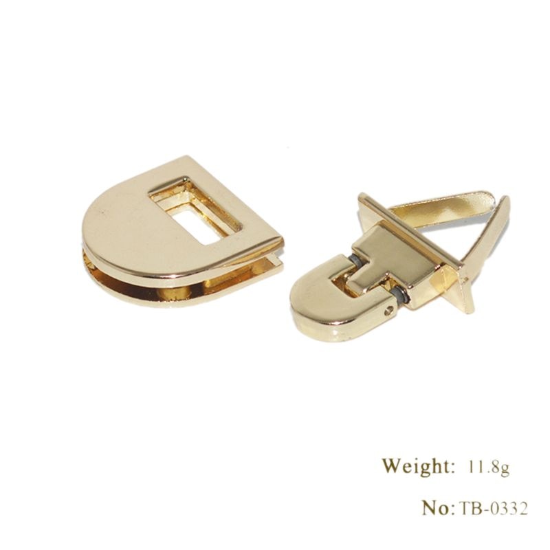 1PC Gold Buckle Twist Lock Hardware For Shoulder Bag Shape Handbag DIY Turn Lock Bag Clasp Bag Accessories 21.5x20mm