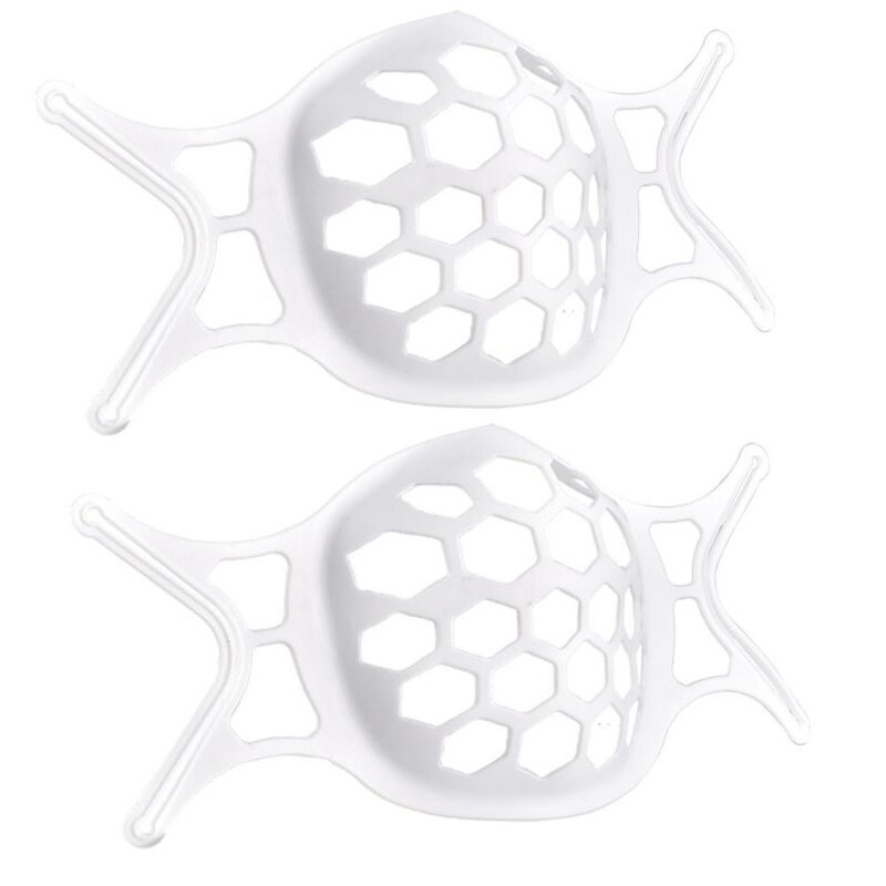 Soporte para mascarilla 3D, ayuda a respirar, cojín interior, soporte de silicona reutilizable, lavable, cuidado de la piel facial: White 2PCS