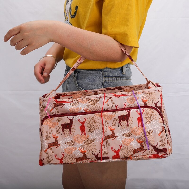 Yarn Storage Bag Knitting Organizer Bag Portable Knitting Tote Bag for Sewing
