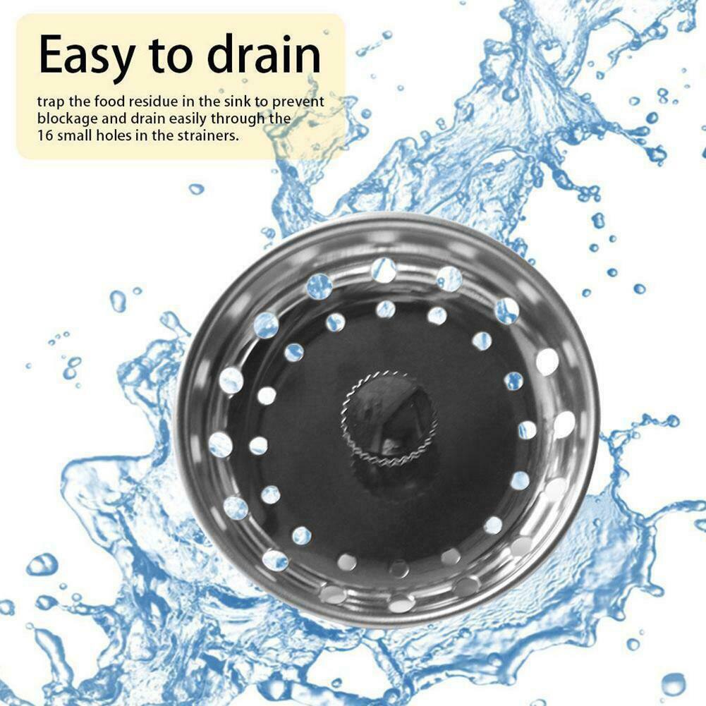 3.5 Inch Commercial Kitchen Sink Basket Drain Strainer Stainless Steel Fits 3-1 / 2 Inch Sink Openings H88F