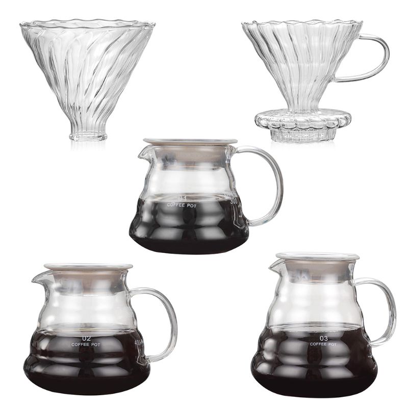 Pour Over Coffee Dripper Glass Slow Brewing Accessories for Home Cafe Restaurant Q6PE