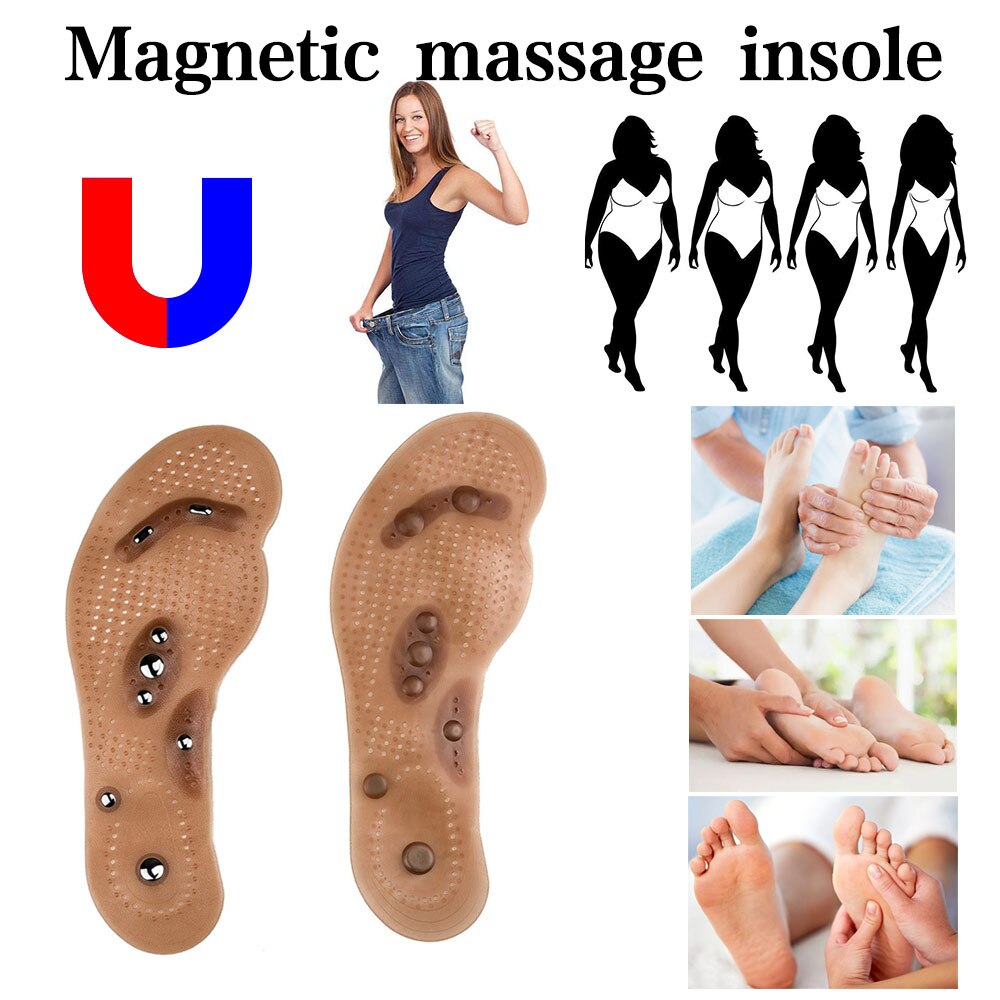 1pair detox slimming acupressure slimming insoles anti cellulite insoles fat removal foot massager magnetic weight loss machine