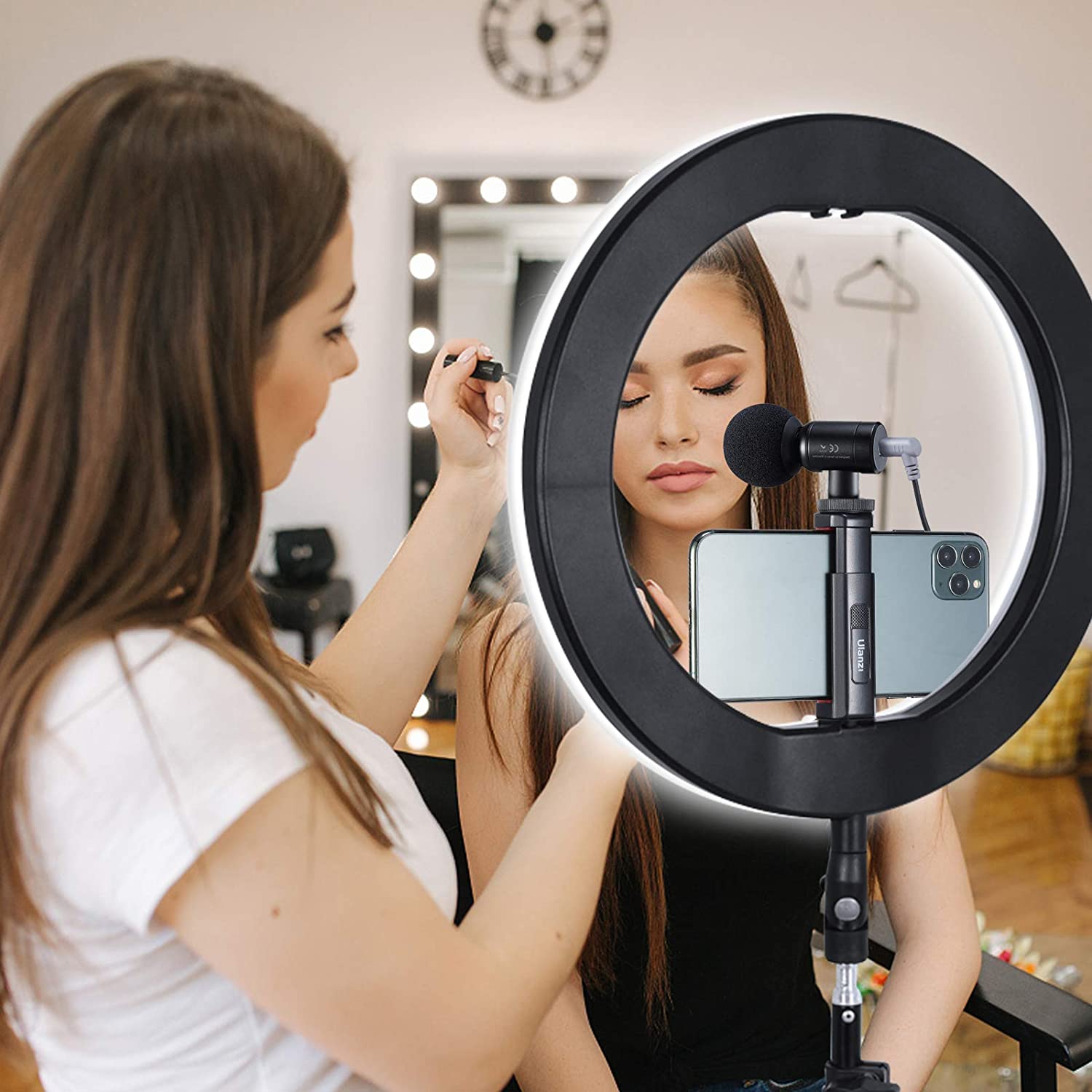 Ulanzi Telefoon Clip Statief Mount Adapter Met Koud Shoe Mount Desktop Telefoon Stand Smartphone Klem Voor Iphone 12 Pro Max samsung