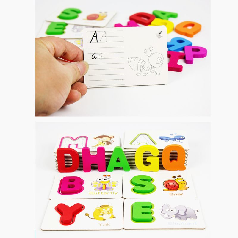 Baby Toddler ABC Letters Learning Cards Dry Wipe Write Flash Cards Educational Toy for Kids Preschool Kindergarten