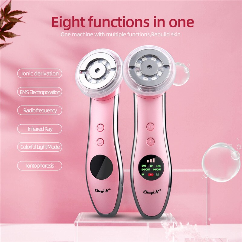 6 In 1 Ems Rf Photon Therapy Facial Massager Infrared Ion Skin Rejuvenation Beauty Machine Face Lifting Anti Aging Skin Care
