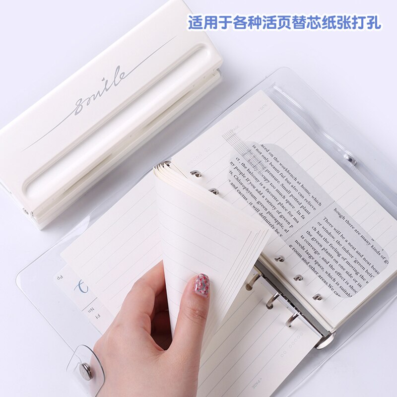 6 Hole Punch Loose-Leaf Standard Puncher Paper Adjustable Stapler Home Office Binding Supplies Student Stationery Equipment